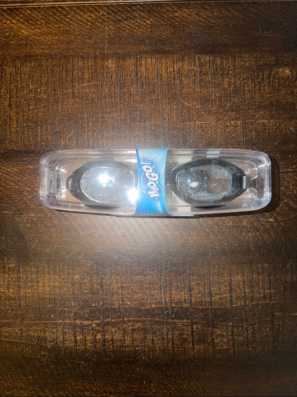 Black Swim Goggles in Clear Travel Case